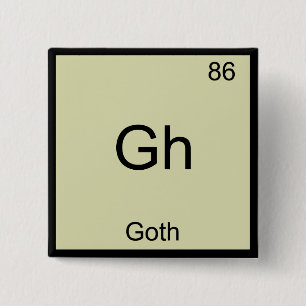 Gh - Goth Lustiges Chemie-Element-Symbol T-Shirt Button