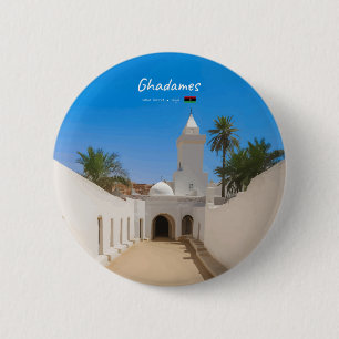 Ghadames, Libyen - Weiße Moschee Button
