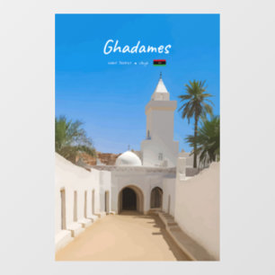 Ghadames, Libyen - Weiße Moschee Fensteraufkleber