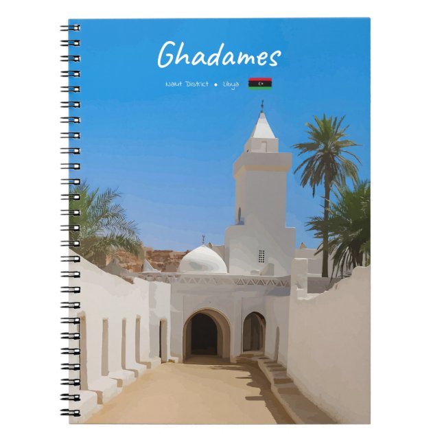 Ghadames, Libyen - Weiße Moschee Notizblock (Vorderseite)