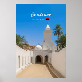 Ghadames, Libyen - Weiße Moschee Poster