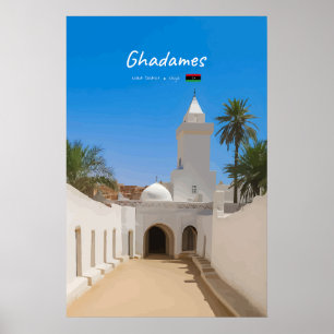 Ghadames, Libyen - Weiße Moschee Poster