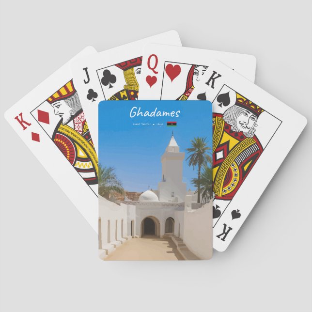 Ghadames, Libyen - Weiße Moschee Spielkarten (Rückseite)
