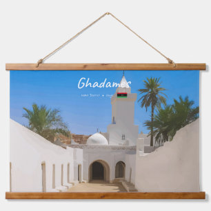 Ghadames, Libyen - Weiße Moschee Wandteppich Mit Holzrahmen
