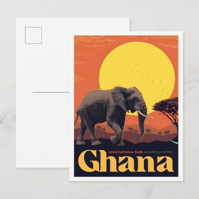 Ghana Afrika Vintage-Reise  Postkarte (Vorne/Hinten)