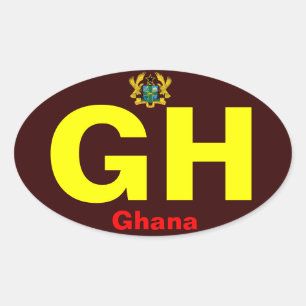 GHANA* - Autoaufkleber europäischer Stil Ovaler Aufkleber