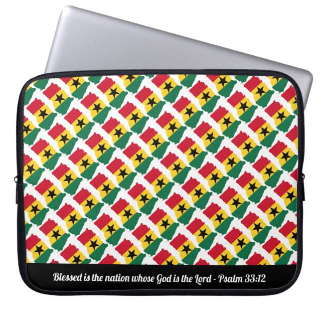 GHANA Black Star Psalm 33:12 Wunde Nation Laptop Laptopschutzhülle (Vorderseite)