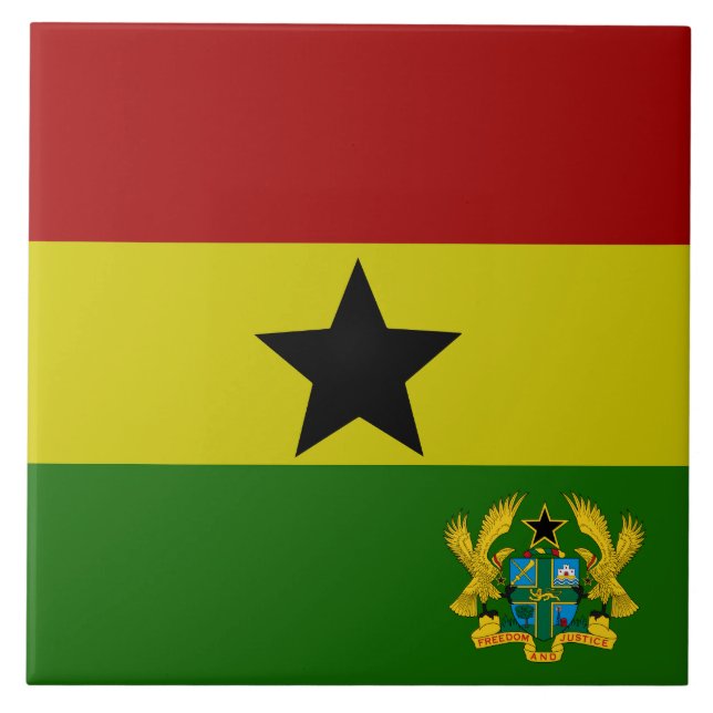 Ghana-Fahnenwappen Fliese (Vorderseite)