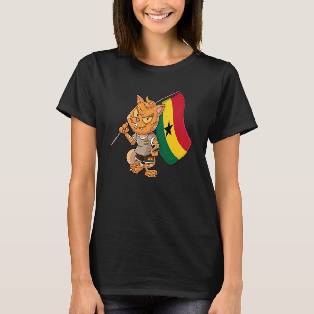 Ghana Fan Cat T-Shirt (Vorderseite)