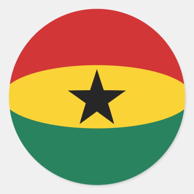 Ghana Fisheye Flag Sticker (Vorderseite)