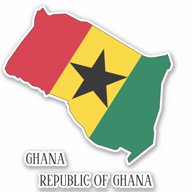 Ghana Flag Charming Patriotic Map Aufkleber (Vorderseite)