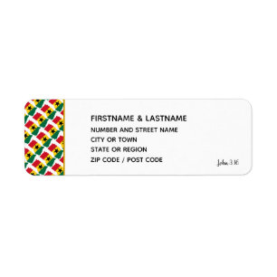 GHANA FLAG   Étiquette de l'adresse de retour de l