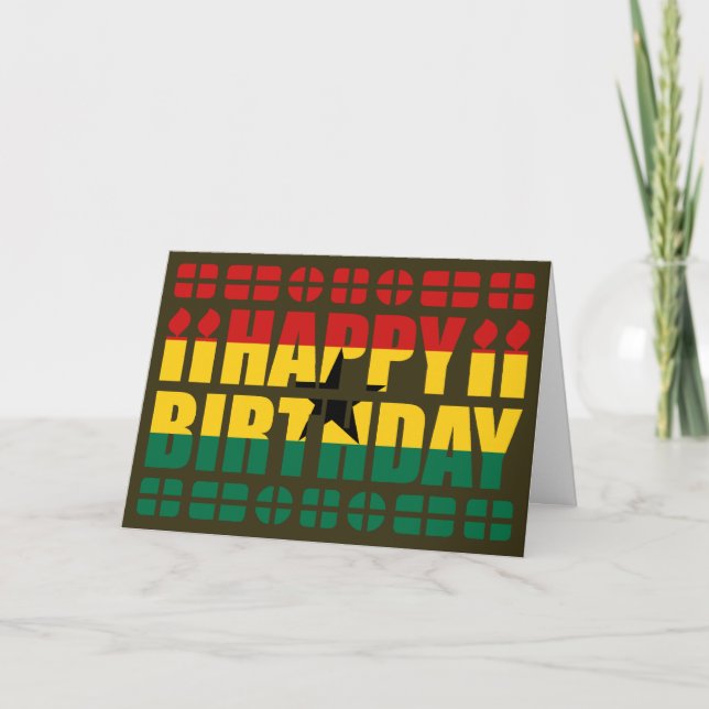 Ghana Flag Geburtstagskarte Karte (Vorderseite)