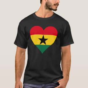 Ghana Flag Heart Ghana Liebe Ghana T-Shirt