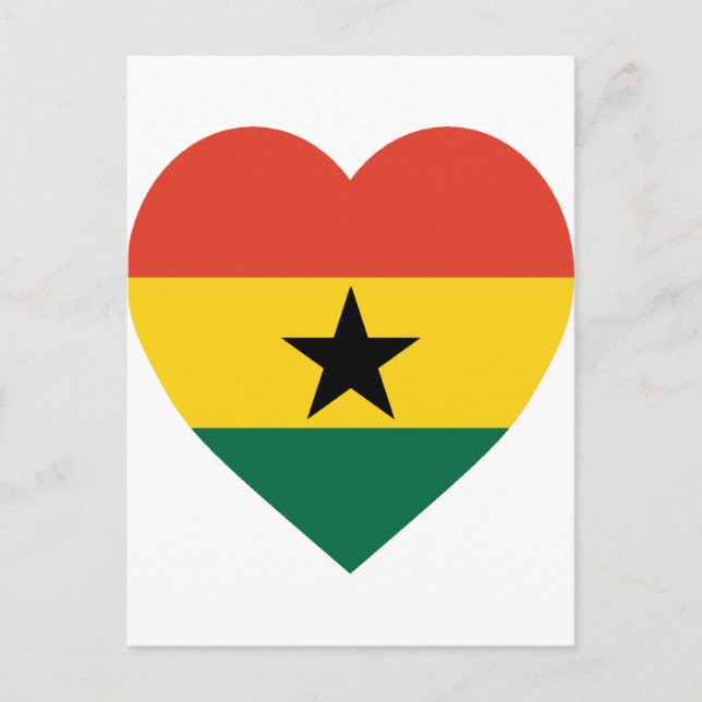 Ghana Flag Heart Postkarte (Vorderseite)