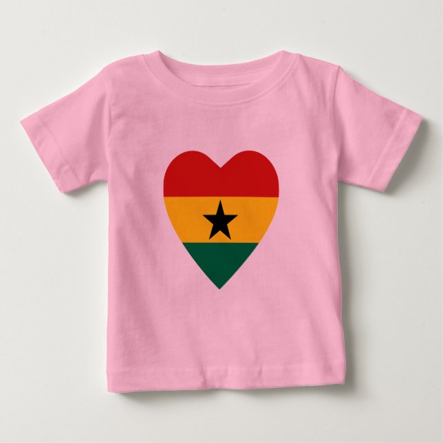Ghana Flag Herz T - Shirt (Vorderseite)