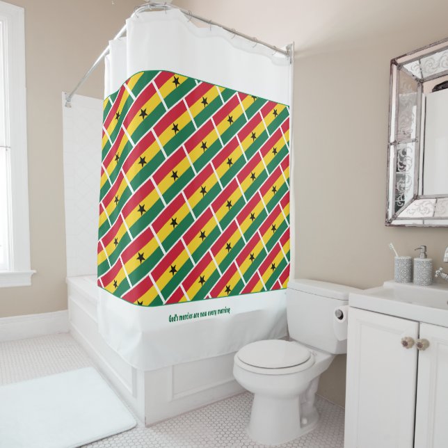 GHANA FLAG Individualisierte Schrift Stilvoll Ghan Duschvorhang (Beispiel)