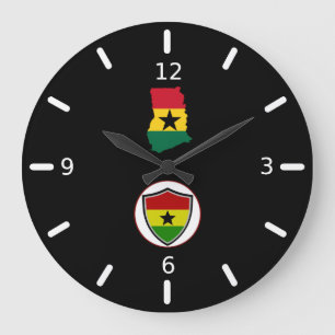 Ghana flag large clock große wanduhr
