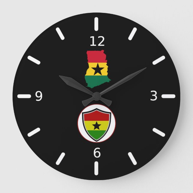 Ghana flag large clock große wanduhr (Vorderseite)