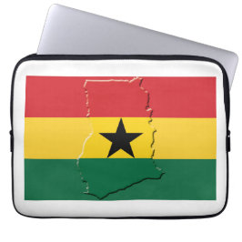 GHANA Flag Map Patriotic Computer Laptopschutzhülle