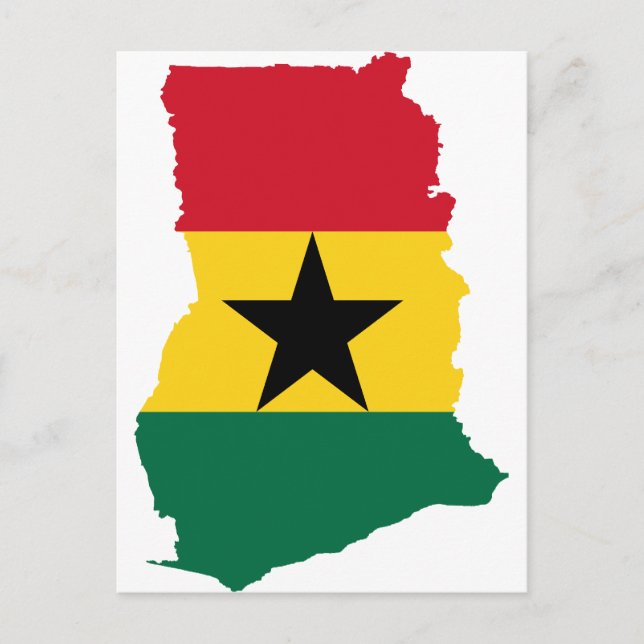 Ghana Flag Map Postkarte (Vorderseite)