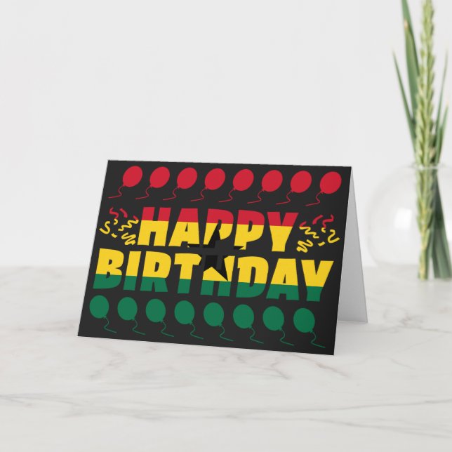Ghana Flag Patriotic Birthday Karte (Vorderseite)