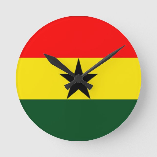Ghana flag runde wanduhr (Vorderseite)