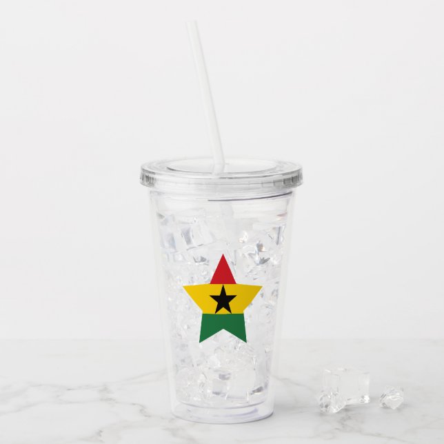 Ghana Flag Tumbler Acryltrinkbecher (Vorderseite Ice)