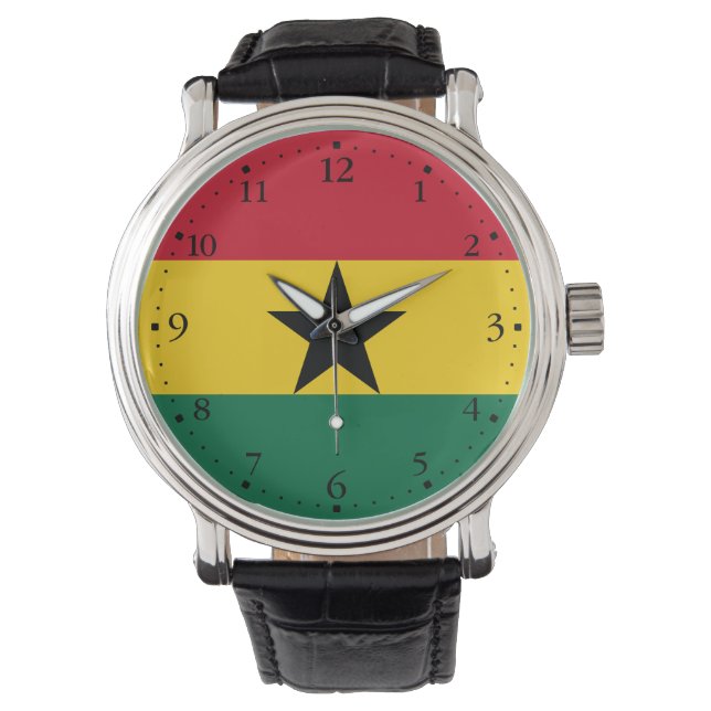 Ghana-Flagge Armbanduhr (Vorderseite)