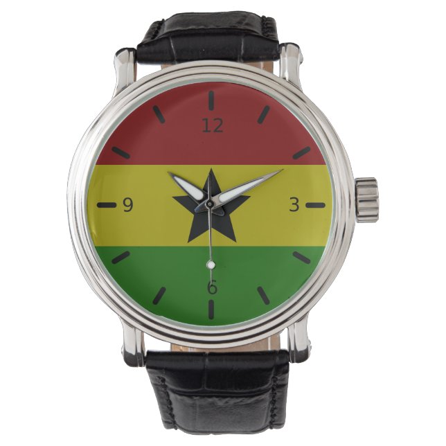 Ghana-Flagge Armbanduhr (Vorderseite)