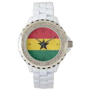 Ghana-Flagge Armbanduhr