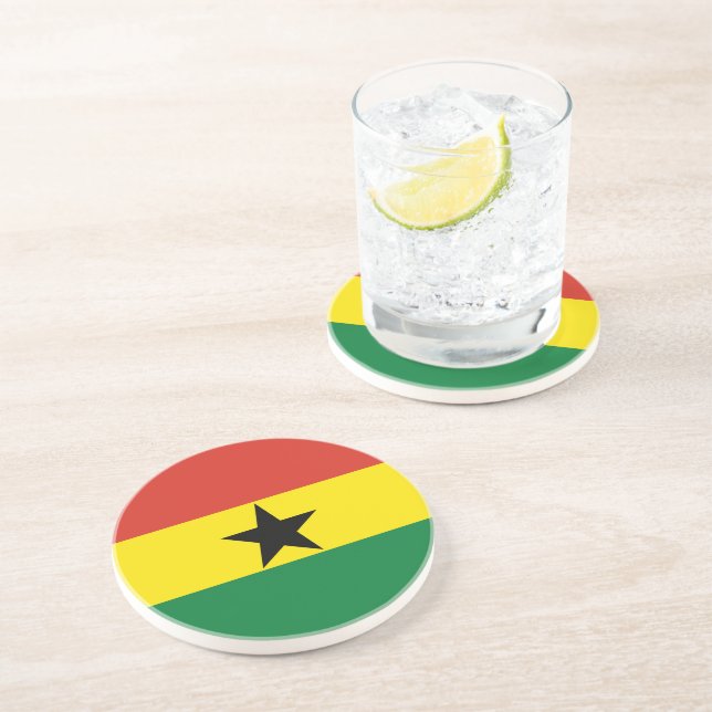 Ghana-Flagge Getränkeuntersetzer (Seite)