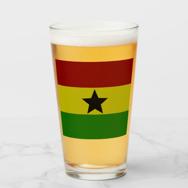 Ghana-Flagge Glas (Vorne (Gefüllt))