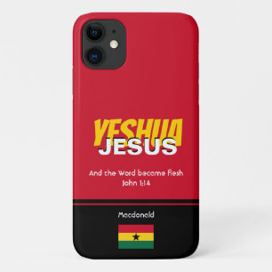 Ghana-Flagge JESUS YESHUA Schriftzug Personalisier Case-Mate iPhone Hülle