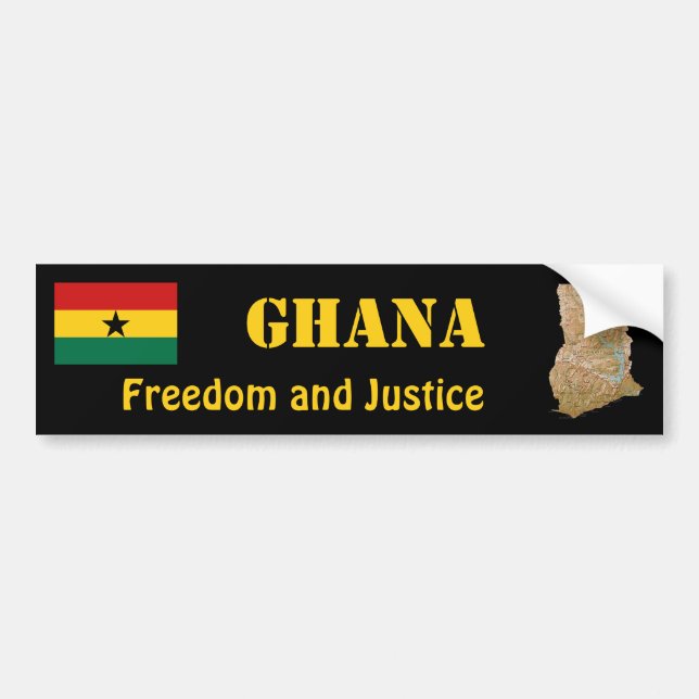 Ghana-Flagge + Karten-Autoaufkleber Autoaufkleber (Vorne)