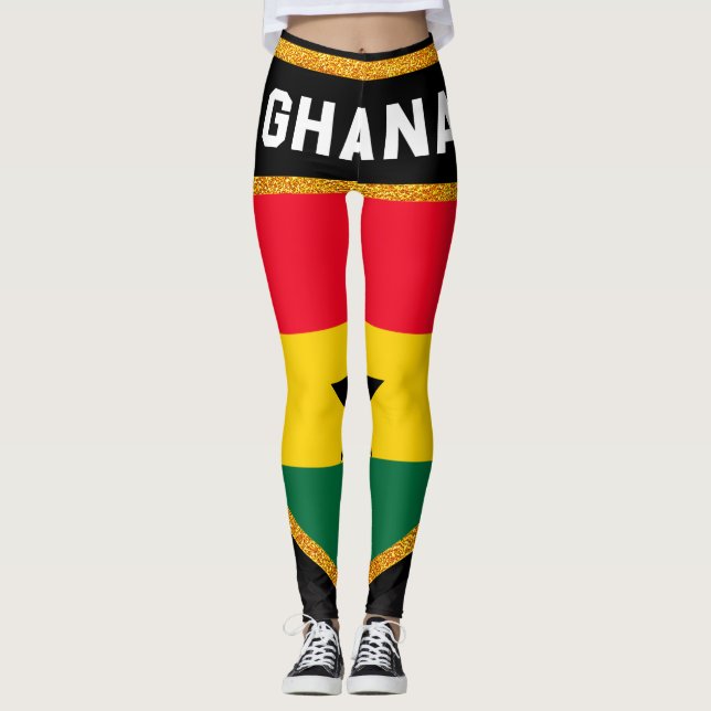 Ghana-Flagge Leggings (Vorderseite)