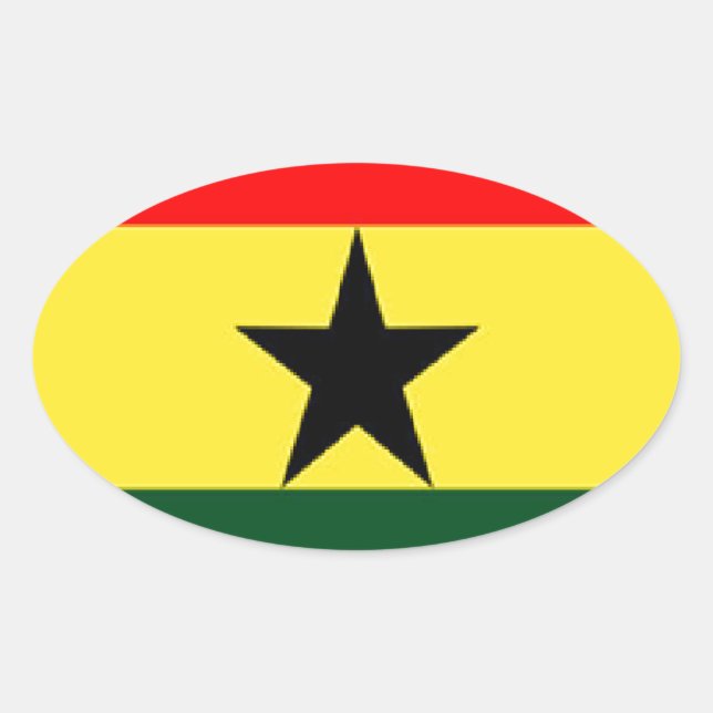 Ghana-Flagge Ovaler Aufkleber (Vorderseite)