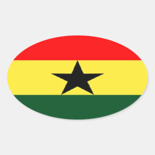 Ghana-Flagge Ovaler Aufkleber