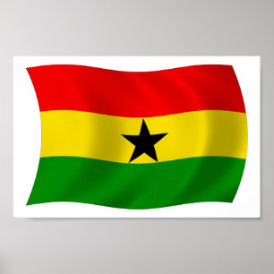 Ghana-Flagge Poster Druck