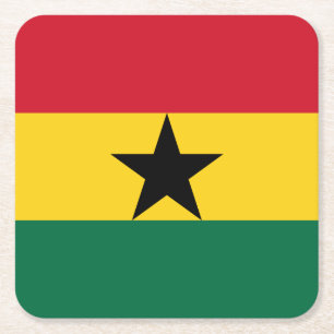Ghana-Flagge Rechteckiger Pappuntersetzer