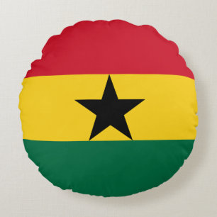 Ghana-Flagge Rundes Kissen