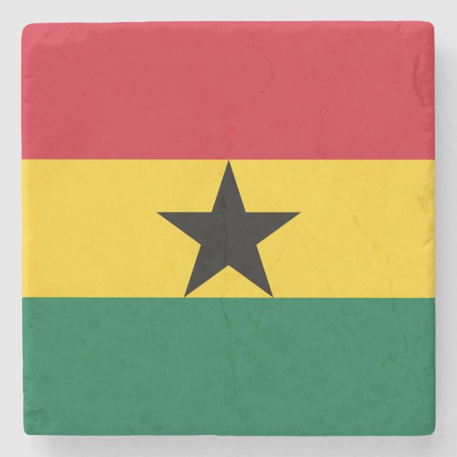 Ghana-Flagge Steinuntersetzer (Vorderseite)