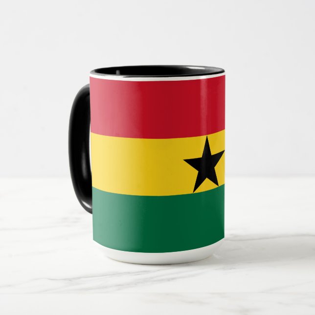 Ghana-Flagge Tasse (Vorderseite Links)