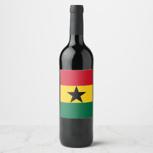 Ghana-Flagge Weinetikett