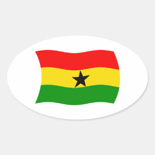Ghana-Flaggen-Aufkleber Ovaler Aufkleber