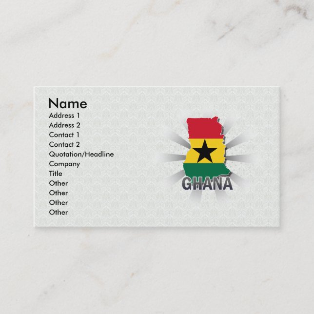 Ghana-Flaggen-Karte 2,0 Visitenkarte (Vorderseite)
