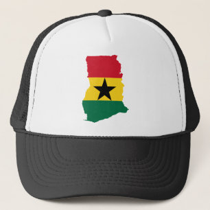 Ghana-Flaggen-Karte Handhabung am Boden Truckerkappe