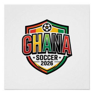 Ghana Fußball 2026 Fußball Fett Land Schriftzug R Poster