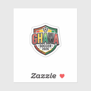 Ghana Fußball 2026 Fußball Fett Land Typografie R Aufkleber