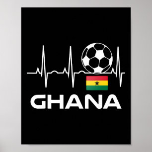 Ghana-Fußballtrikot-Shirt Männer Frauen Fußball-Ge Poster